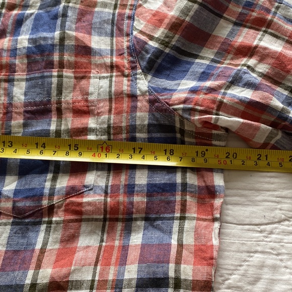 LL Bean Linen Plaid Shirt - Picture 5 of 13